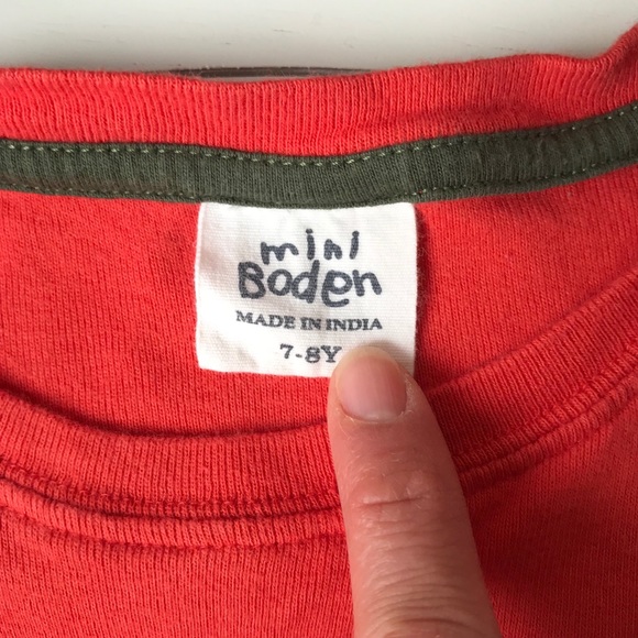 MINI BODEN Pear Appliqué Shirt - Sz 7/8 - EUC - Picture 2 of 2